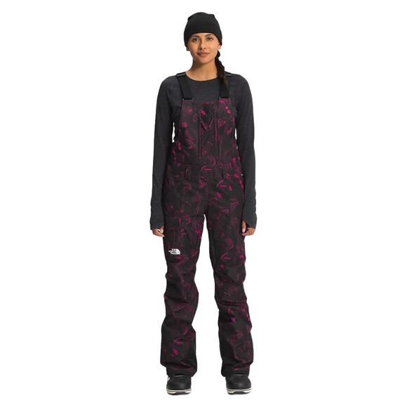 The North Face Women's Freedom Bib Roxbury Pink Half Floral Print Small Short - Picture 1 of 5
